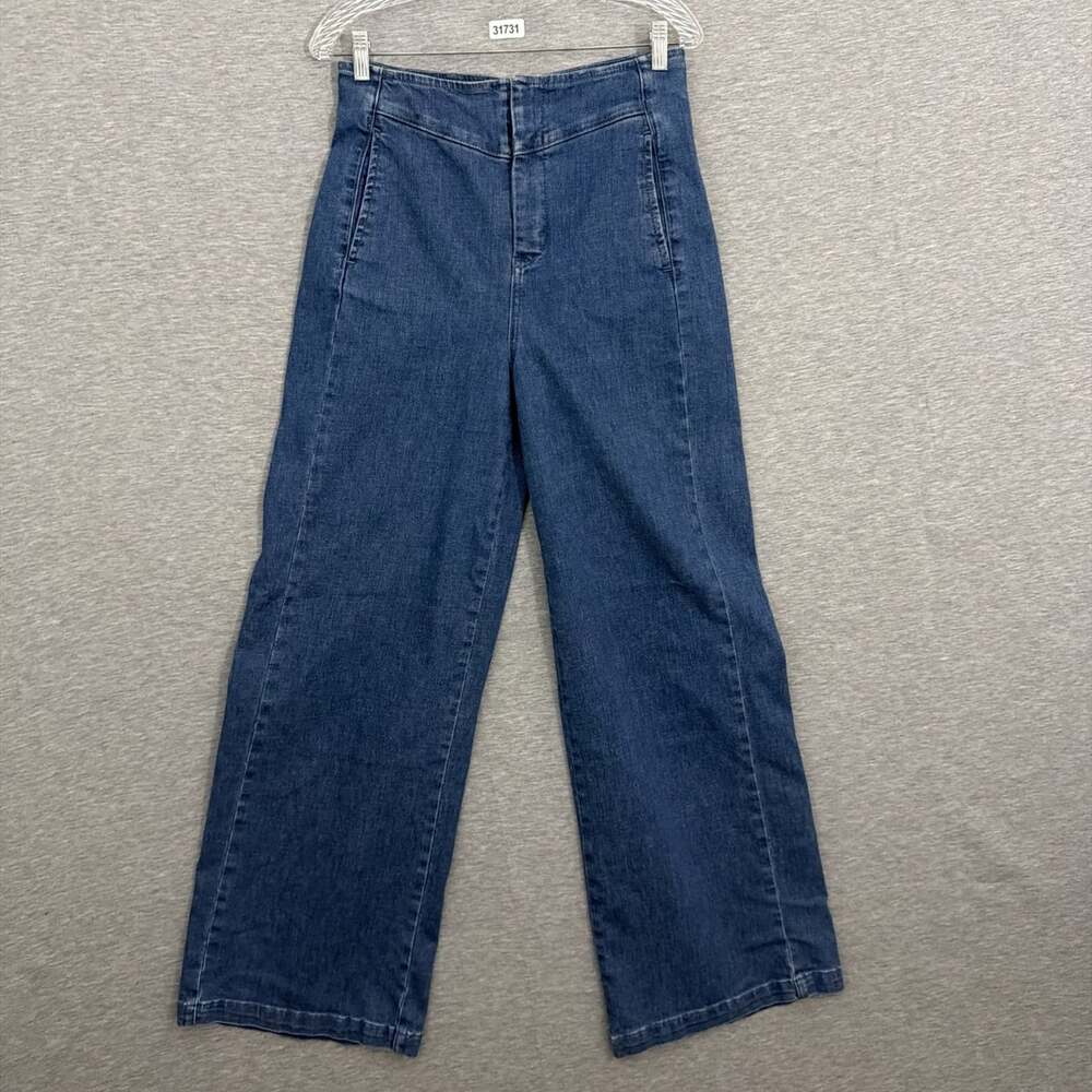 Pilcro Anthropologie Womens 28 High Rise Wide Leg Sailor Jeans Hemp Blend